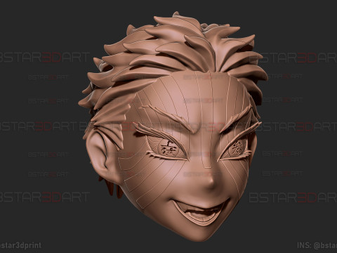 Akaza Head Wearable - Demon Slayer - Kimetsu no Yaiba Cosplay 3D Print Model