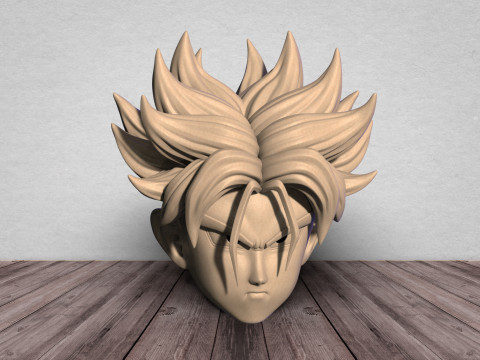 Trunks Head Mask Wearable -Dragon ball Cosplay and Decoration 3D Print Model