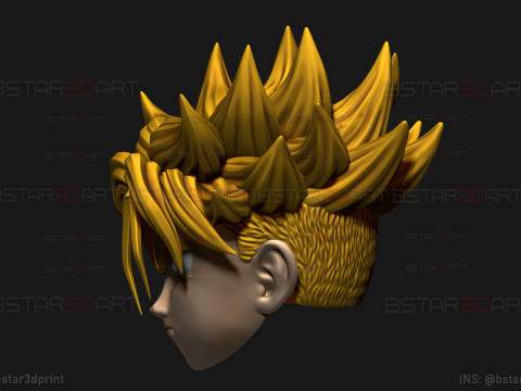 Trunks Head Mask Wearable -Dragon ball Cosplay and Decoration 3D Print Model
