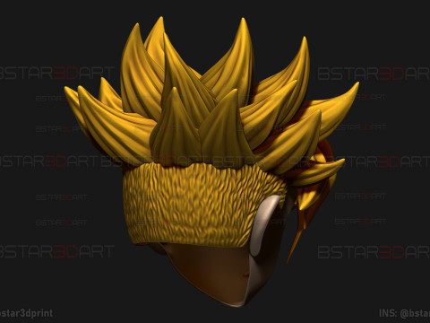 Trunks Head Mask Wearable -Dragon ball Cosplay and Decoration 3D Print Model