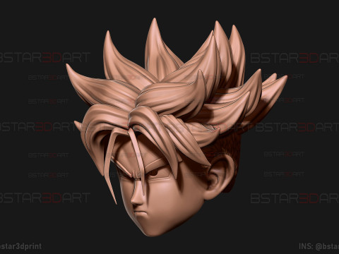 Trunks Head Mask Wearable -Dragon ball Cosplay and Decoration 3D Print Model