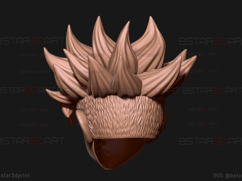 Trunks Head Mask Wearable -Dragon ball Cosplay and Decoration 3D Print Model