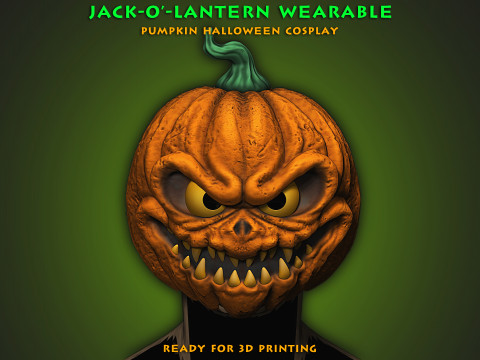 Jack-O-Lantern Wearable - Pumpkin Decoration and Cosplay for Halloween 3D Druckmodell