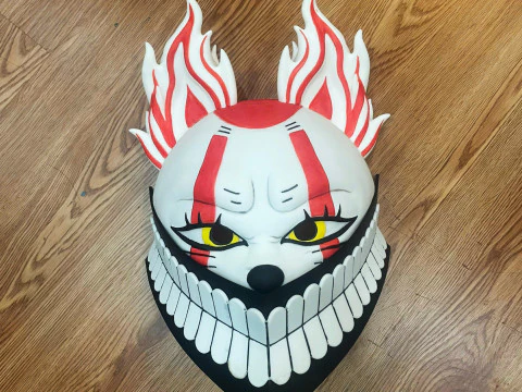 オカラン×招き猫フェイスマスク - ダンダダン アニメコスプレ 3Dプリントモデル