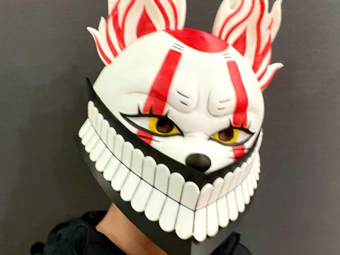 Okarun x Lucky Cat Face Mask - Dandadan Anime Cosplay 3D Print Model