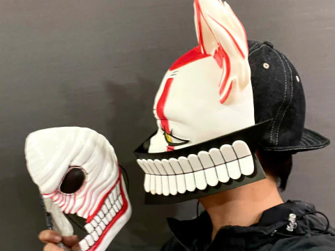 Okarun x Lucky Cat Face Mask - Dandadan Anime Cosplay 3D Print Model