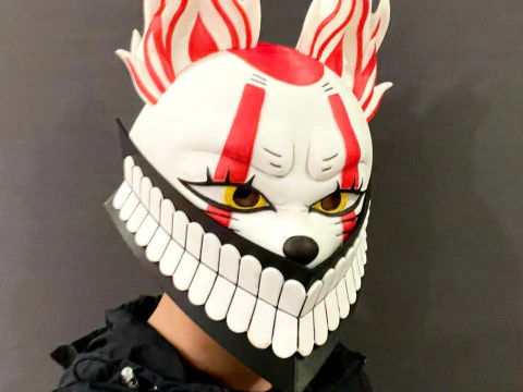 Okarun x Lucky Cat Face Mask - Dandadan Anime Cosplay 3D Print Model