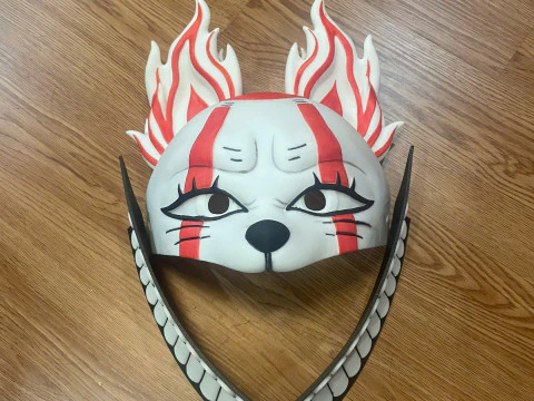 Okarun x Lucky Cat Face Mask - Dandadan Anime Cosplay 3D Print Model