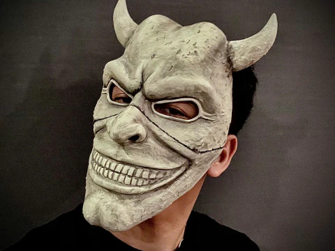 Czarna maska ​​Phone 2-Halloween Cosplay Model do druku 3D