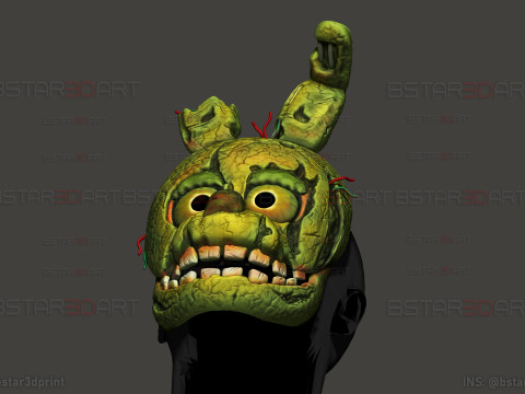 弗莱迪的五夜后宫 春季陷阱面具 - 万圣节角色扮演 3D 打印模型