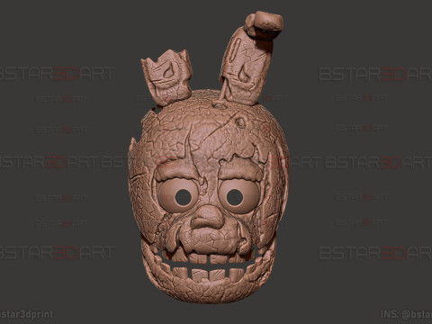 弗莱迪的五夜后宫 春季陷阱面具 - 万圣节角色扮演 3D 打印模型