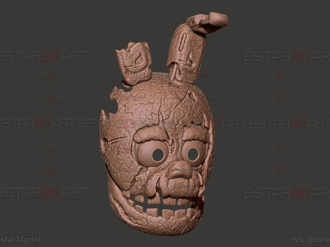 弗莱迪的五夜后宫 春季陷阱面具 - 万圣节角色扮演 3D 打印模型