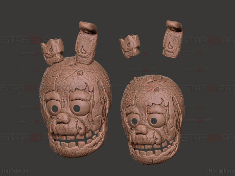 弗莱迪的五夜后宫 春季陷阱面具 - 万圣节角色扮演 3D 打印模型