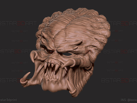 Dekorasi Topeng Predator yang Dapat Dipakai - cosplay Halloween Model Cetak 3D