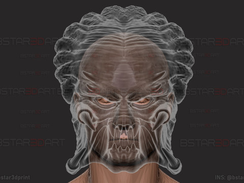 Dekorasi Topeng Predator yang Dapat Dipakai - cosplay Halloween Model Cetak 3D