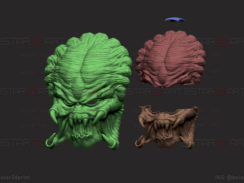Dekorasi Topeng Predator yang Dapat Dipakai - cosplay Halloween Model Cetak 3D