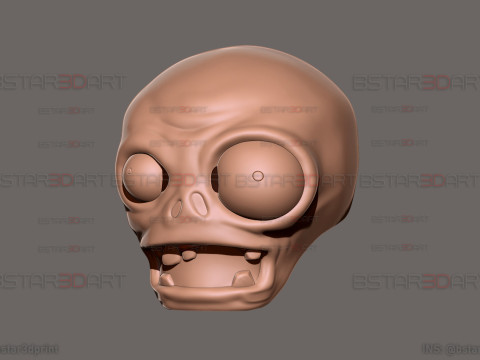 Zombie Plant Head Decoration Wearable - Plants vs Zombies cosplay 3D Print Model