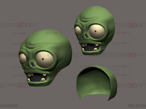 Zombie Plant Head Decoration Wearable - Plants vs Zombies cosplay 3D Print Model