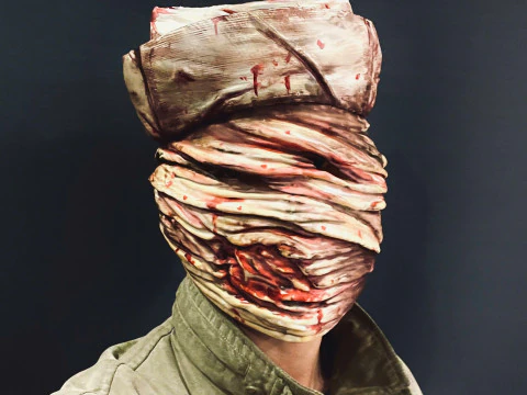 Cosplay Kepala Perawat Silent Hill yang Dapat Dipakai Model Cetak 3D