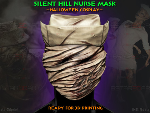 Tête d'infirmière Silent Hill, Cosplay portable Modèles 3D en vedette