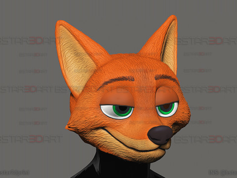 Zootopia 2 - Нік Уайлд Голова Рудої Лисиці 3D Принт Модель