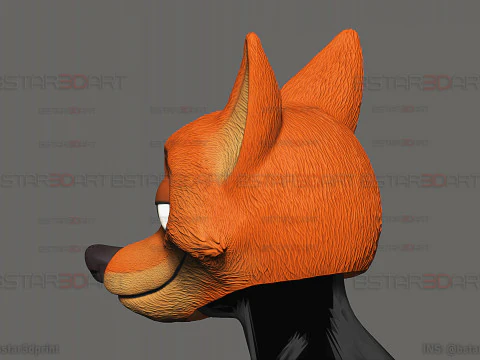 Zootopia 2 - Nick Wilde Red Fox Head Wearable 3D Print Model