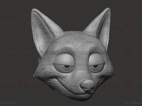 Zootopia 2 - Нік Уайлд Голова Рудої Лисиці 3D Принт Модель