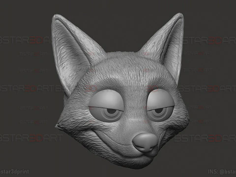 Zootopia 2 - Nick Wilde Red Fox Head Wearable 3D Print Model