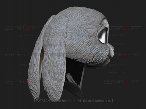 Zootopia 2 - Cabeça de Judy Hopps vestível Modelo de Impressão 3D