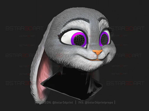 Zootopia 2 - Judy Hopps Head Wearable 3D Print Model
