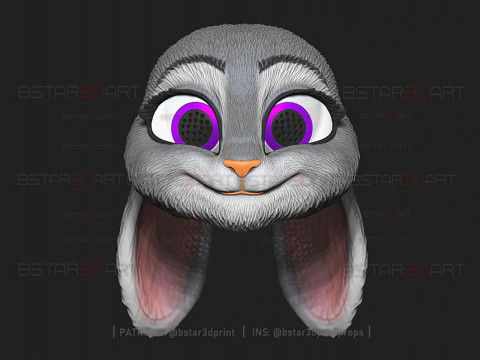 Zootopia 2 - Cabeça de Judy Hopps vestível Modelo de Impressão 3D