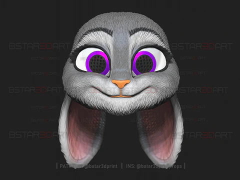 Zootopia 2 - Judy Hopps Head Wearable 3D Print Model