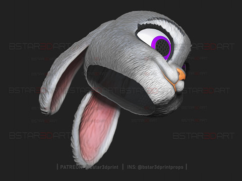 Zootopia 2 - Cabeça de Judy Hopps vestível Modelo de Impressão 3D