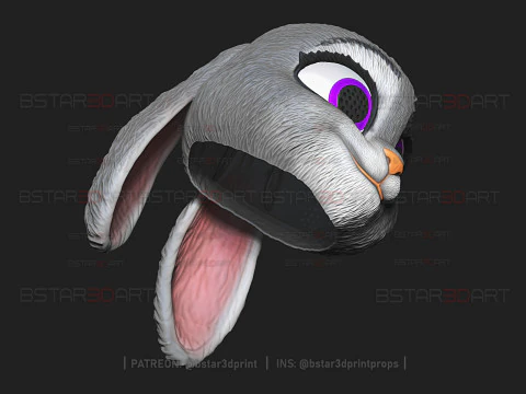 Zootopia 2 - Judy Hopps Head Wearable 3D Print Model