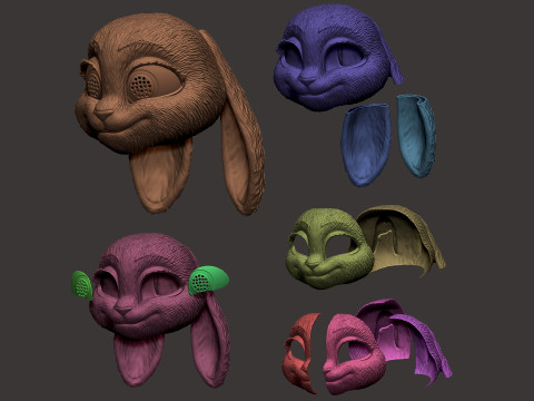 Zootopia 2 - Cabeça de Judy Hopps vestível Modelo de Impressão 3D