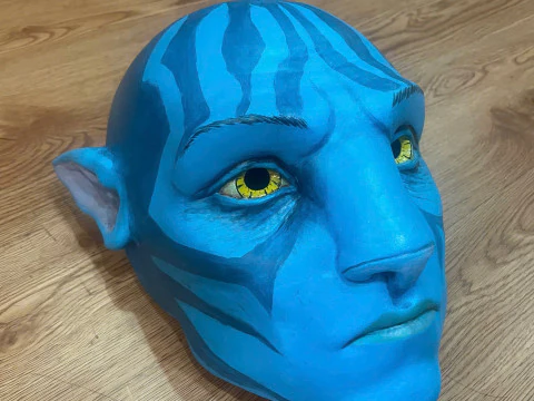 M&aacute;scara de cabe&ccedil;a de Jake Sully vest&iacute;vel - filme Avatar 2025 Modelo de Impressão 3D