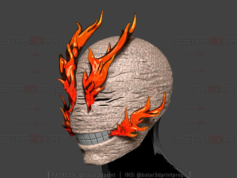 Cabeza todo para uno con efecto fuego - My Hero Academia Anime Cosplay Modelo de impresión 3D
