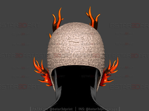 Cabeza todo para uno con efecto fuego - My Hero Academia Anime Cosplay Modelo de impresión 3D