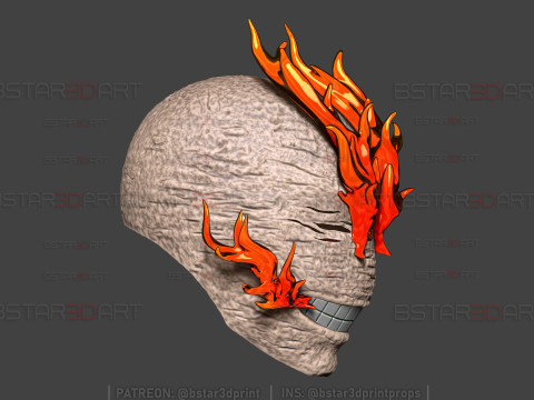 Cabeza todo para uno con efecto fuego - My Hero Academia Anime Cosplay Modelo de impresión 3D