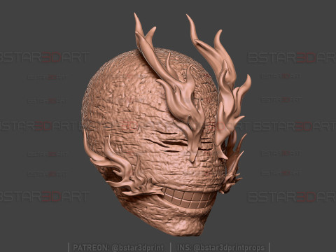 Cabeza todo para uno con efecto fuego - My Hero Academia Anime Cosplay Modelo de impresión 3D