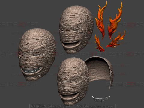 Cabeza todo para uno con efecto fuego - My Hero Academia Anime Cosplay Modelo de impresión 3D