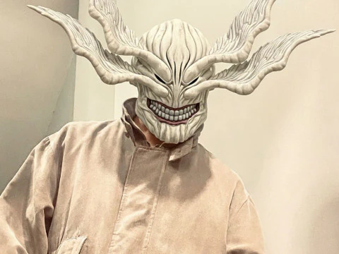 M&aacute;scara de cabe&ccedil;a MAHORAGA - Jujutsu Kaisen Cosplay Modelo de Impressão 3D