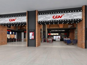 cinema theatre lobby entrance industrial style commercial space Model 3D