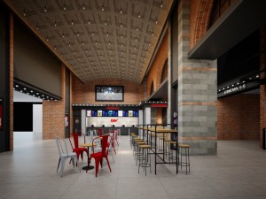 cinema theatre lobby entrance industrial style commercial space Model 3D