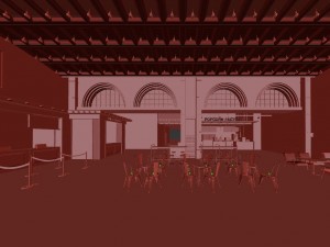 cinema theatre lobby entrance industrial style commercial space Model 3D