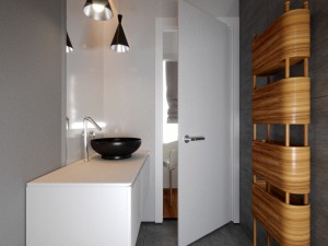 modern stylish contemporary master bedroom with wc bathroom Model 3D