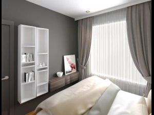 modern stylish contemporary master bedroom with wc bathroom 3D Model