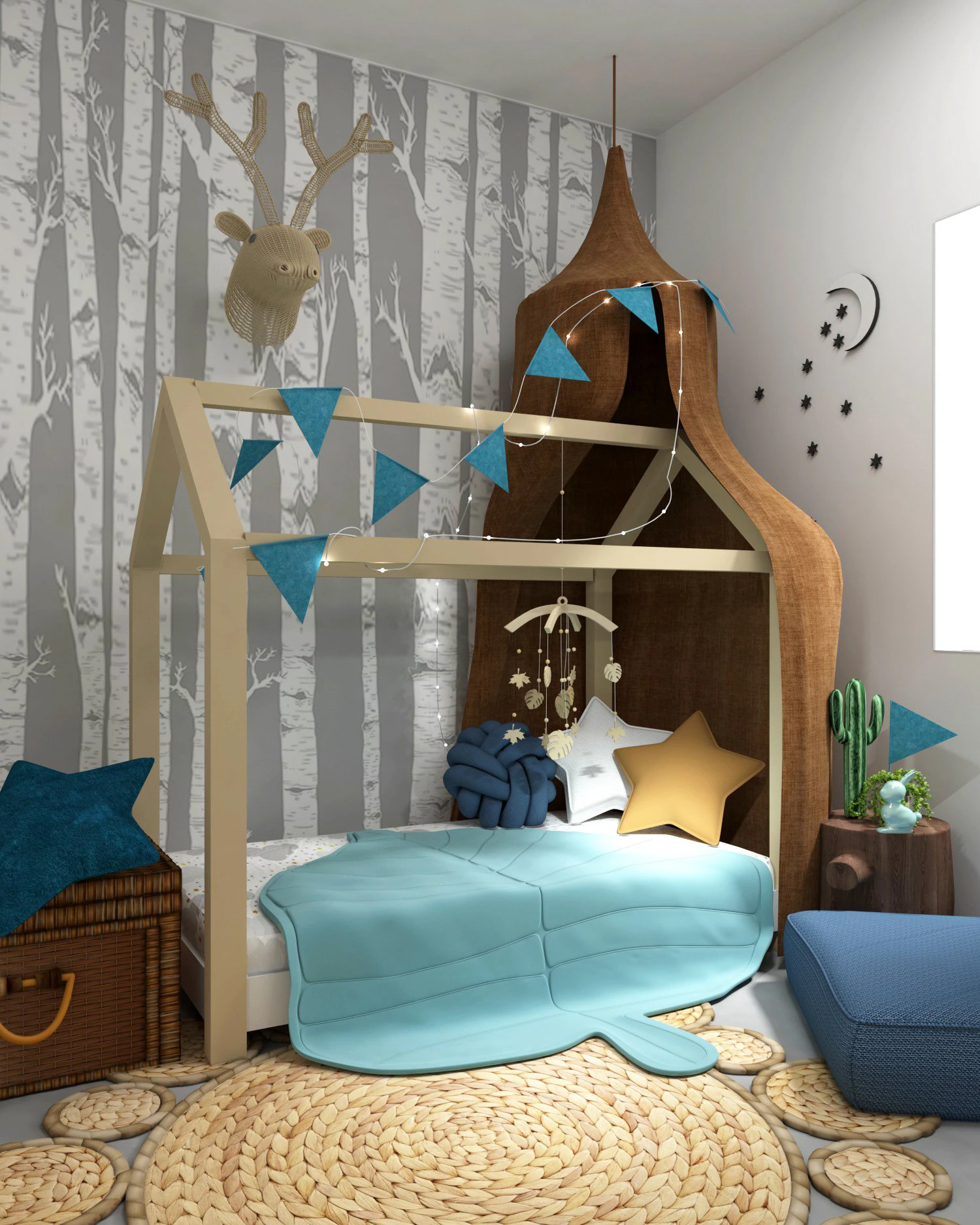 kid room interior with toys and decor 3D Model .c4d .max .obj .3ds .fbx .stl .blend 
