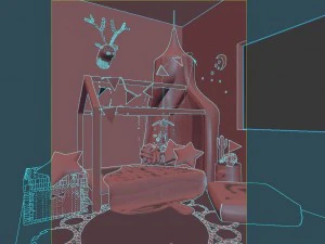 kid room interior with toys and decor 3D Model