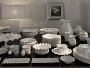 luxurious porcelain set dinnerware dishware plate collection 3D Model